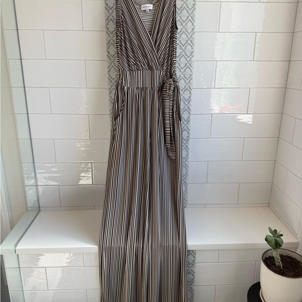 Striped Sleeveless Maxi Dress